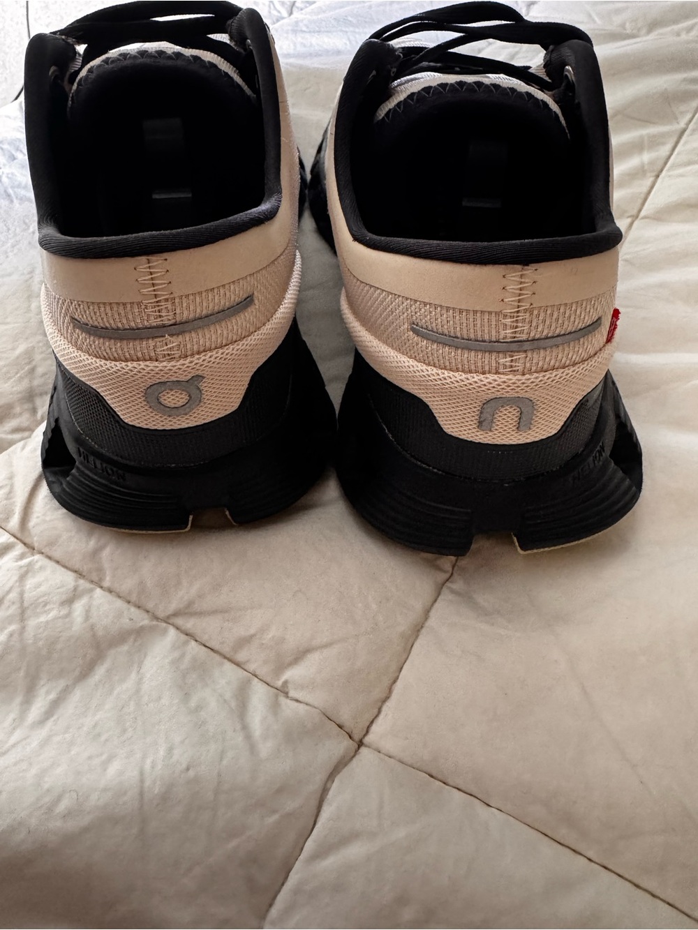 On Running Women’s Cloud Running Shoes in Light Beige with Black Sole - Picture 5 of 9